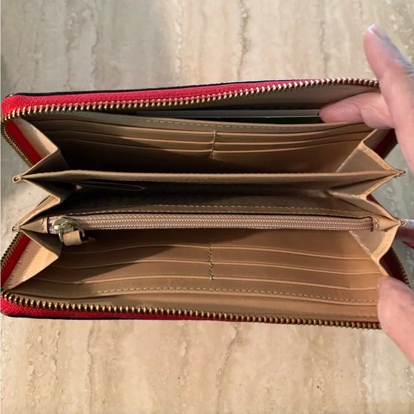 Kate Spade Red Zip Around Leather Wallet - Picture 9 of 15